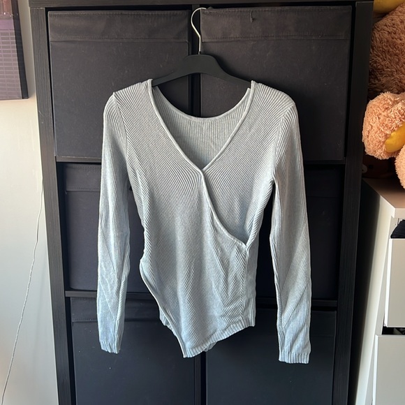 Lululemon Light Blue Wrap Sweater - Picture 2 of 4